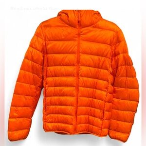 Uniqlo Ultra Light Down Hooded Puffer Jacket Orange Size Small